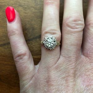 10kt vintage moissanite ring